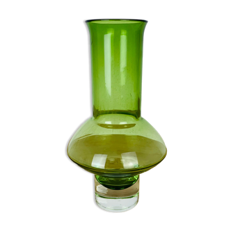 Vase scandinave verre Riihimaki vert