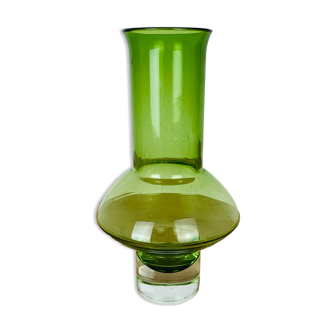 Scandinavian glass vase Riihimaki green