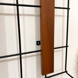 Metal and wood wall coat rack, 1950s-60s.
