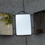 Small art deco triptych barber mirror 21.5 X 51 cm