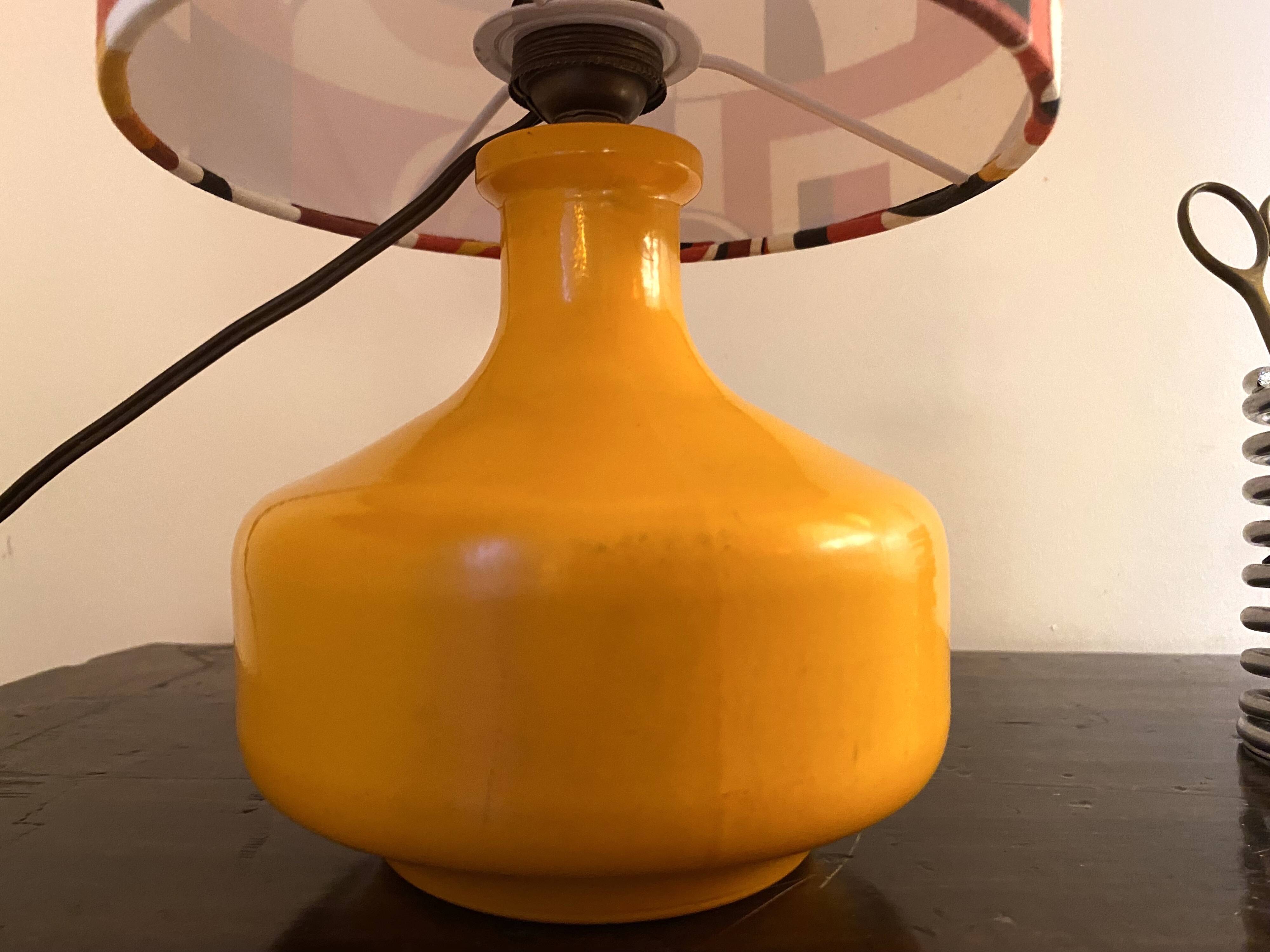 Vintage orange ceramic lamp