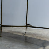 Table basse du milieu du siècle, France 1960 en laiton et marbre vert