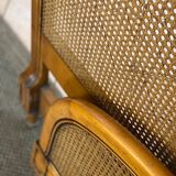 Solid oak and rattan headboard