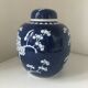 Vintage potiche in white and blue China porcelain