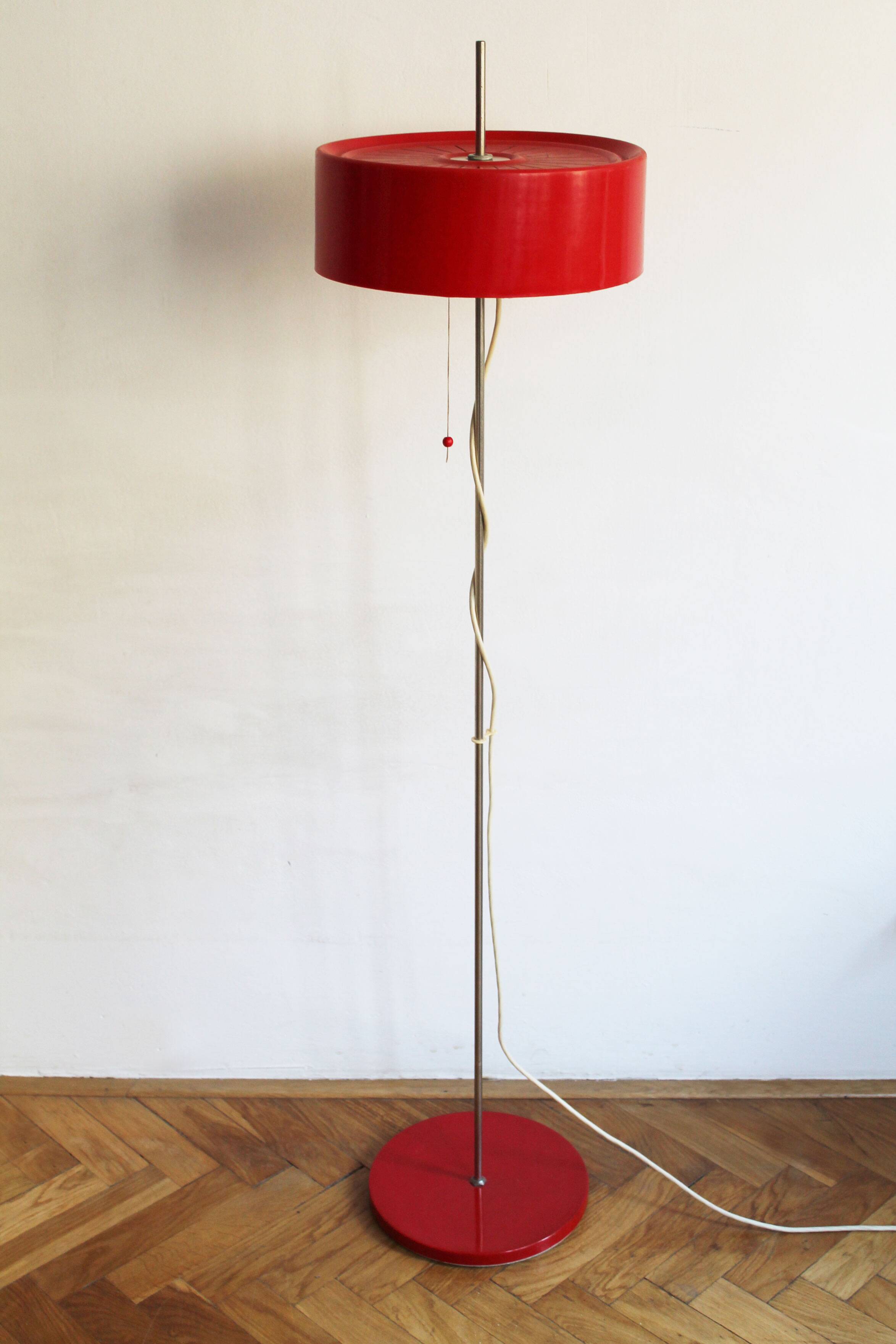 1970's Vintage Red Floor Lamp