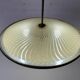 Large UFO design ceiling light in brass and printed glass, 1950s, Italy.