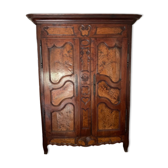 Antique burl walnut cabinet