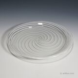 Large Murano glass art plate with filigree from the 19th century.