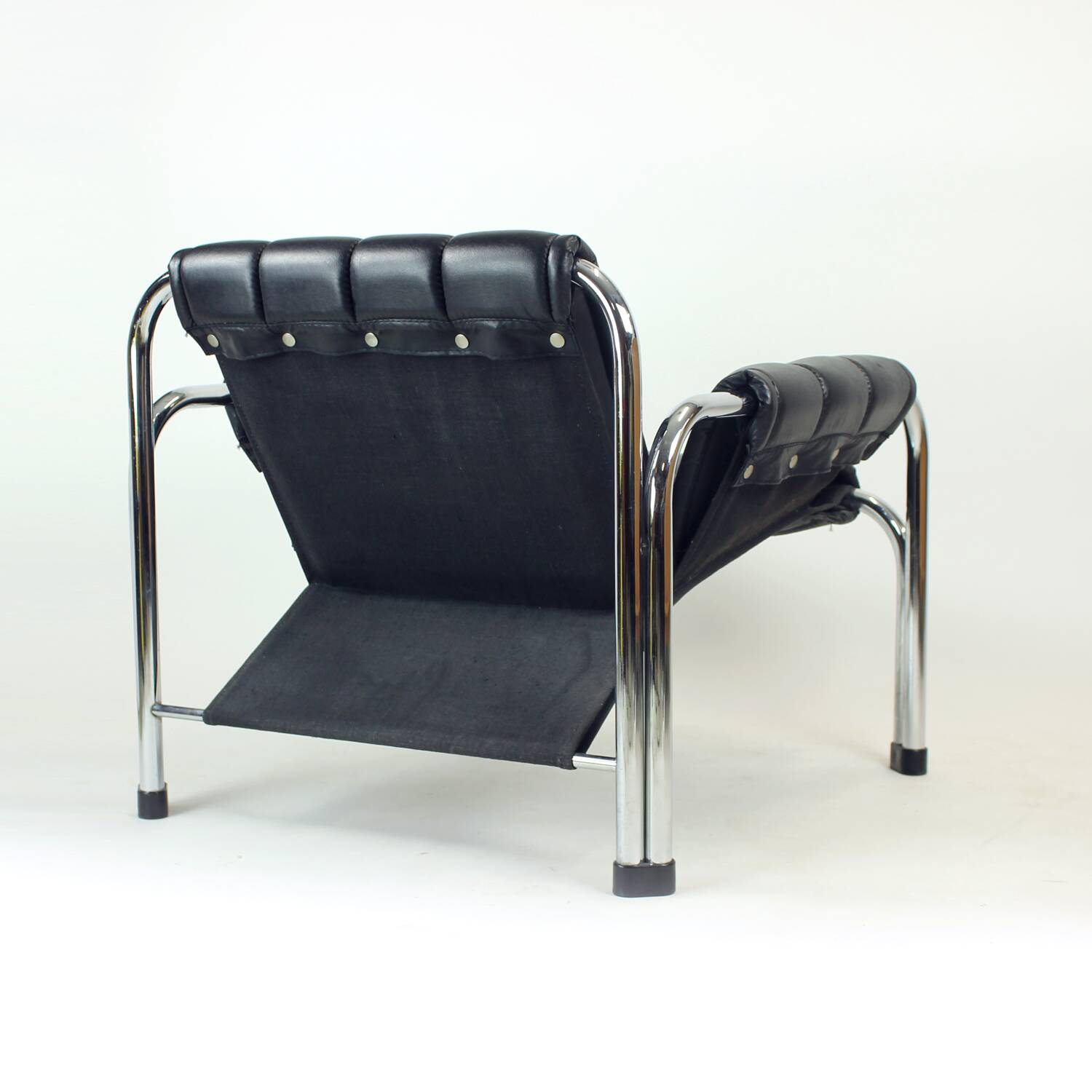 Lounge Chair By Viliam Chlebo In Chrome And Leatherette, Kodreta 1980s