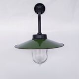 Lampe d'extérieur ancienne en tôle émaillée