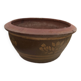 Vasque/pot en céramique décorée