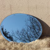 Oval beveled mirror without frame