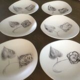 Hollow plates nidervillier décor pink black