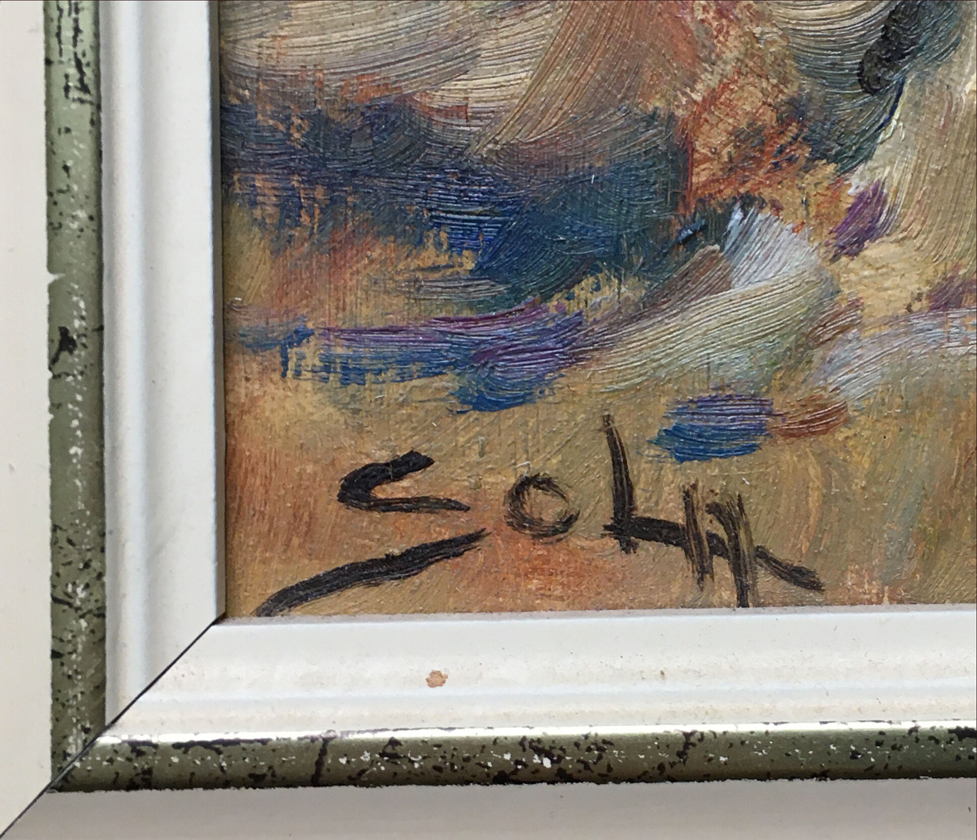 Table by Louis Sola (1928-2011) Marine seaside to pines