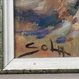 Table by Louis Sola (1928-2011) Marine seaside to pines