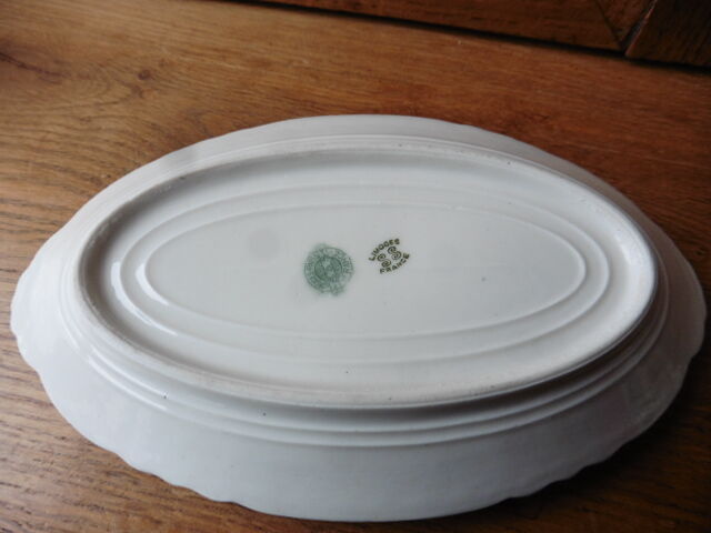 2 porcelain raviers signed Limoges SS France decoration anemones and daisies