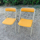Lot de 2 chaises pliante vintage Plichaise Souvignet