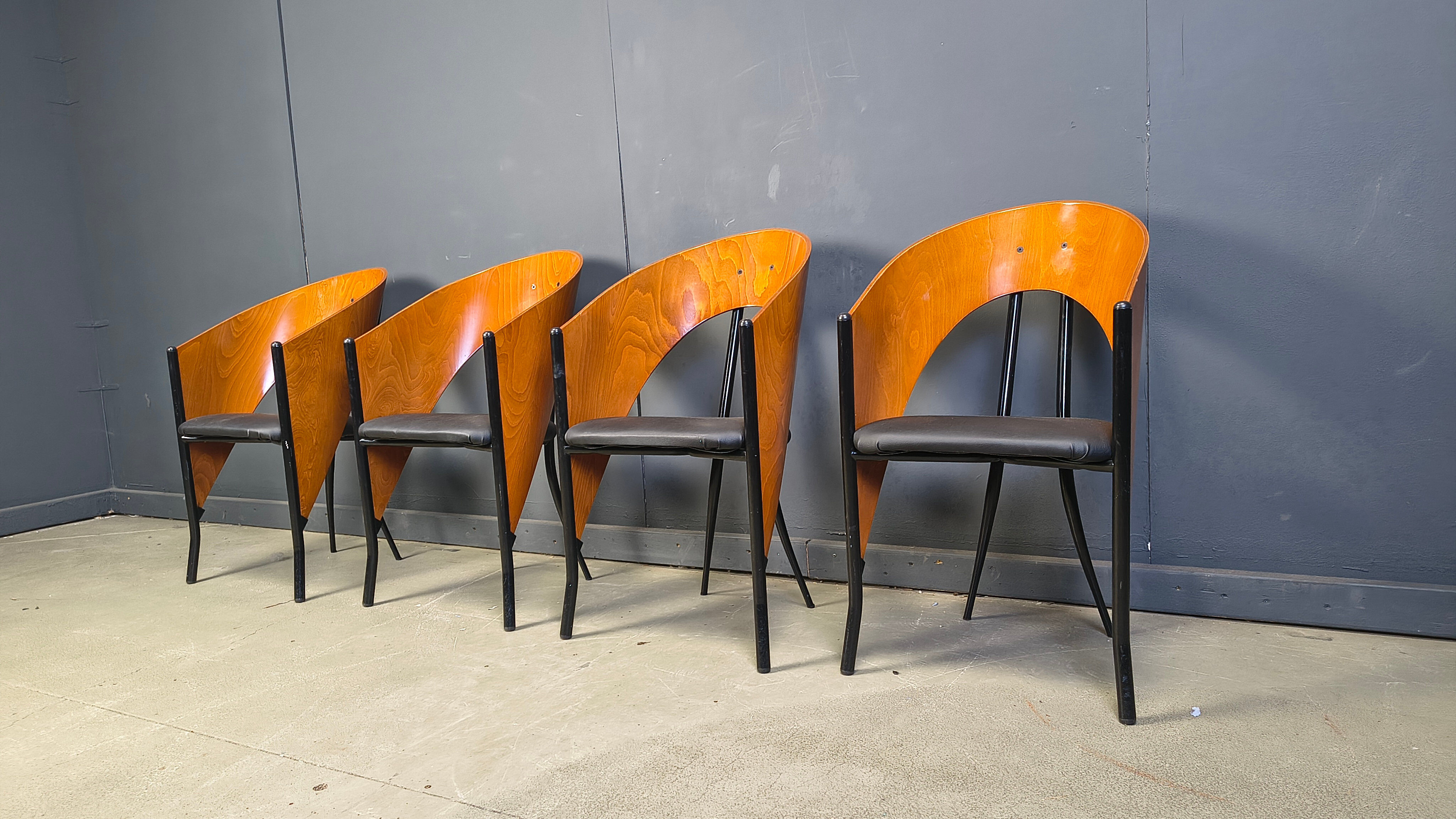 Postmodern Spanish dining chairs, 1980s - set of 4
