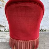 Red velvet toad armchair