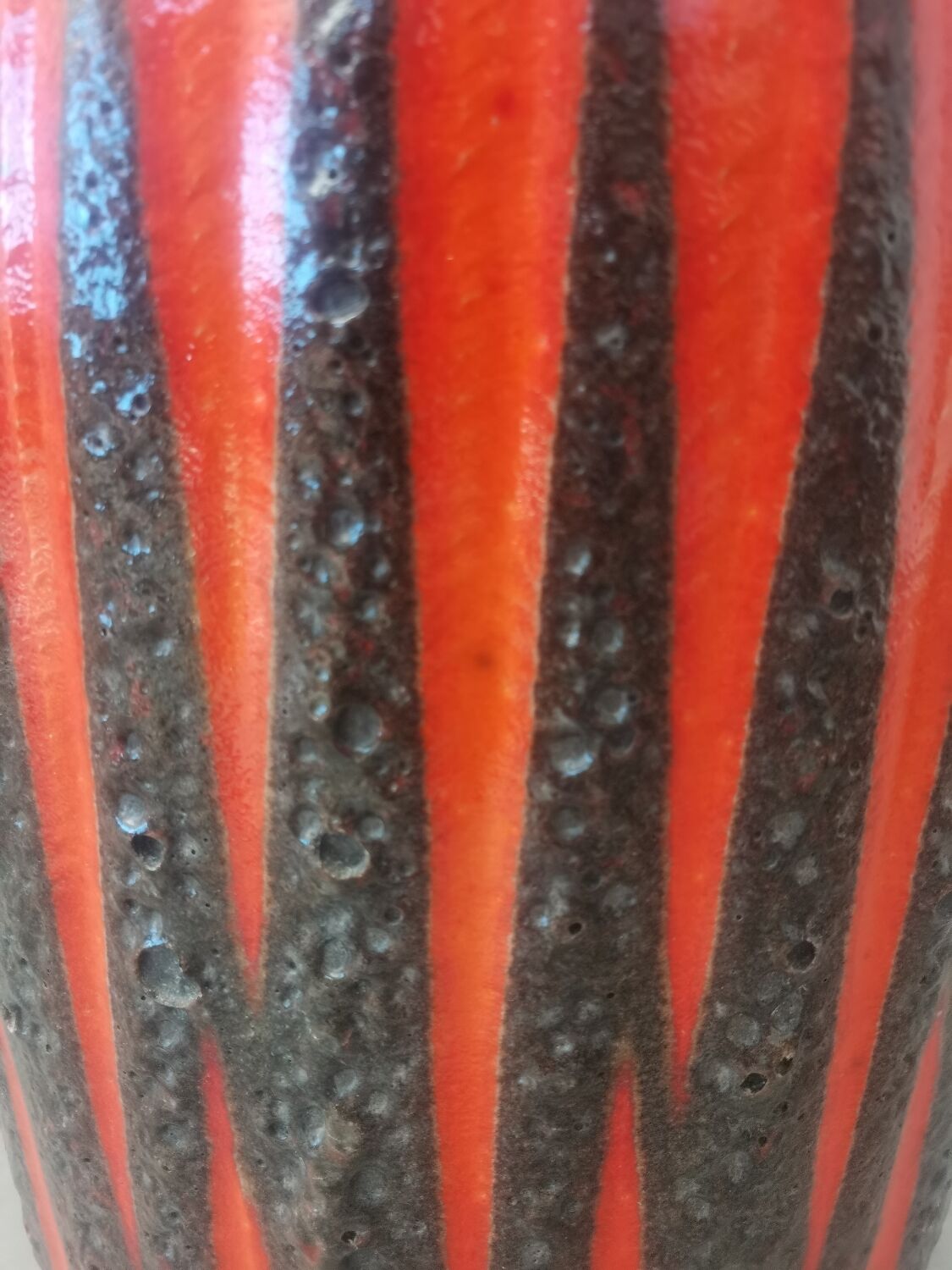 Vintage Scheurich Fat Lava vase | West Germany | Orange Black Zi