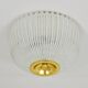 Large striped glass ceiling lamp in brass, Limburg, Germany, 1970s.