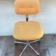 Former strafor adjustable metal chrome office chair - yellow fabric seat