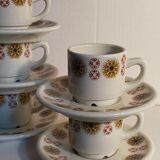 Five vintage Chauvigny porcelain espresso cups