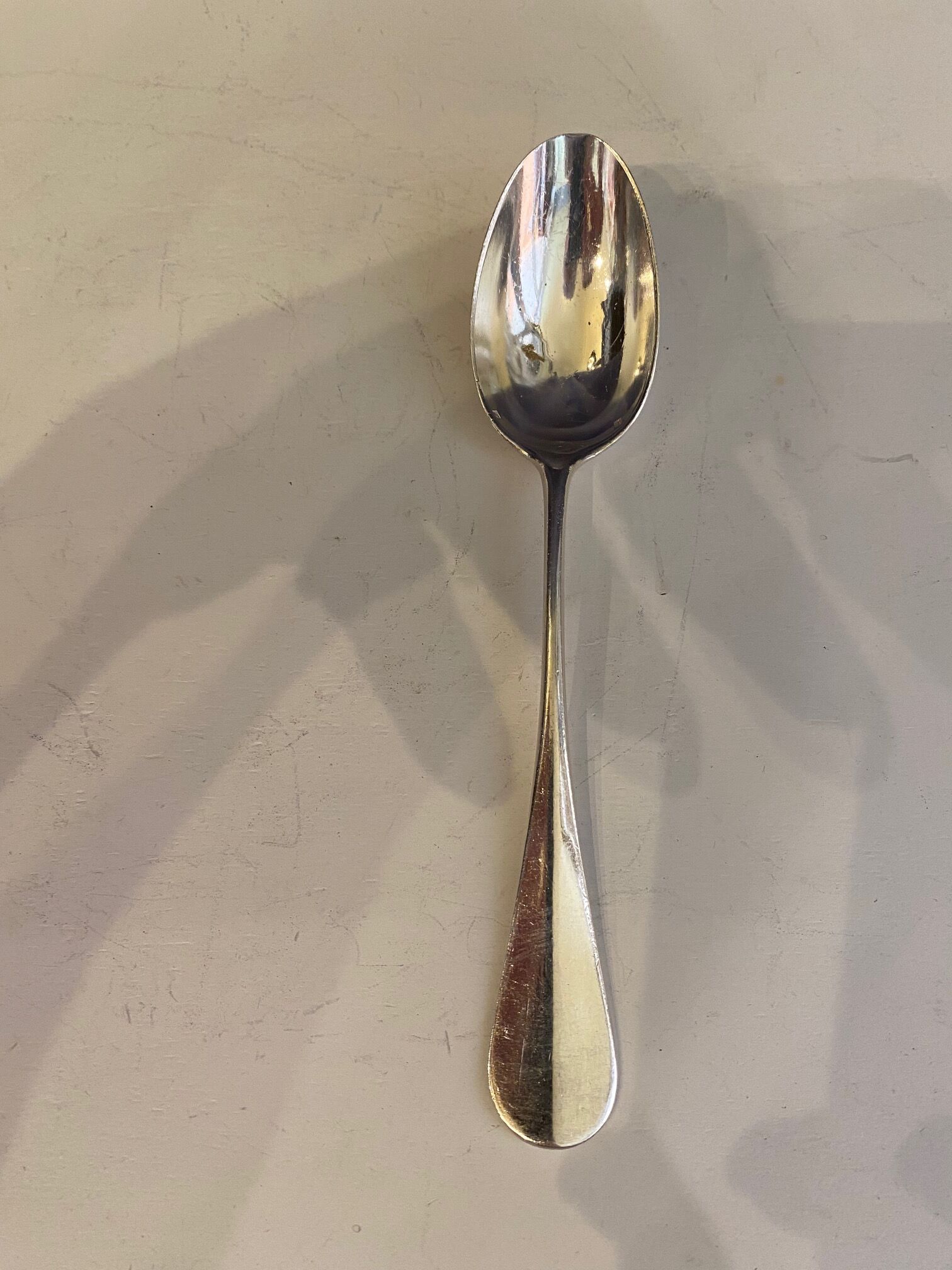 Set of 12 hollow spoons in silver metal uniplat model