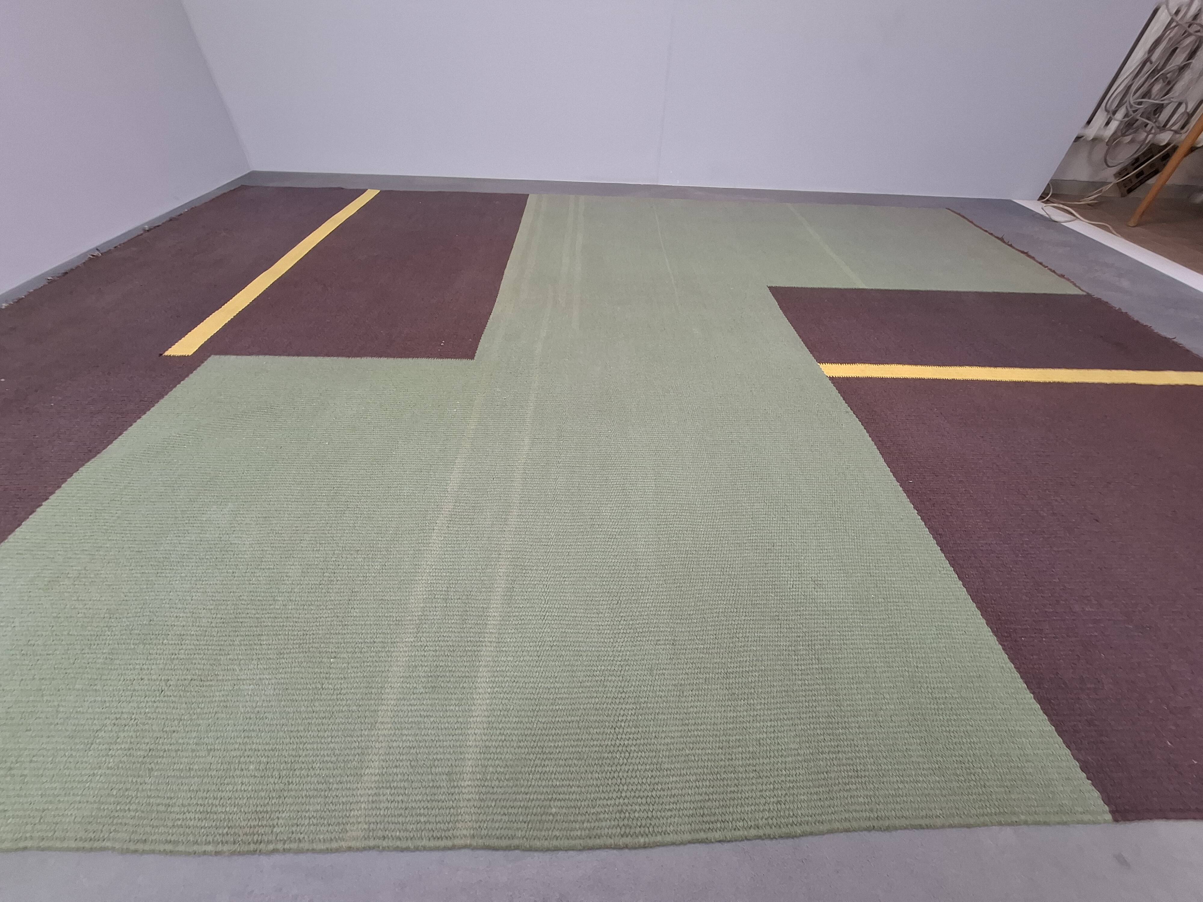 Mid-Century Modern Geometric Rug, Czechoslovakia, 1960s