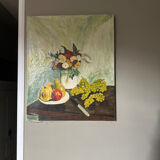 Charming Vintage Oil on Canvas – Still Life