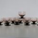 Set de 11 coupes à pied rose, vintage, 1950, mid century