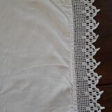 Old quilt cover Monogram white cotton damask fabrics