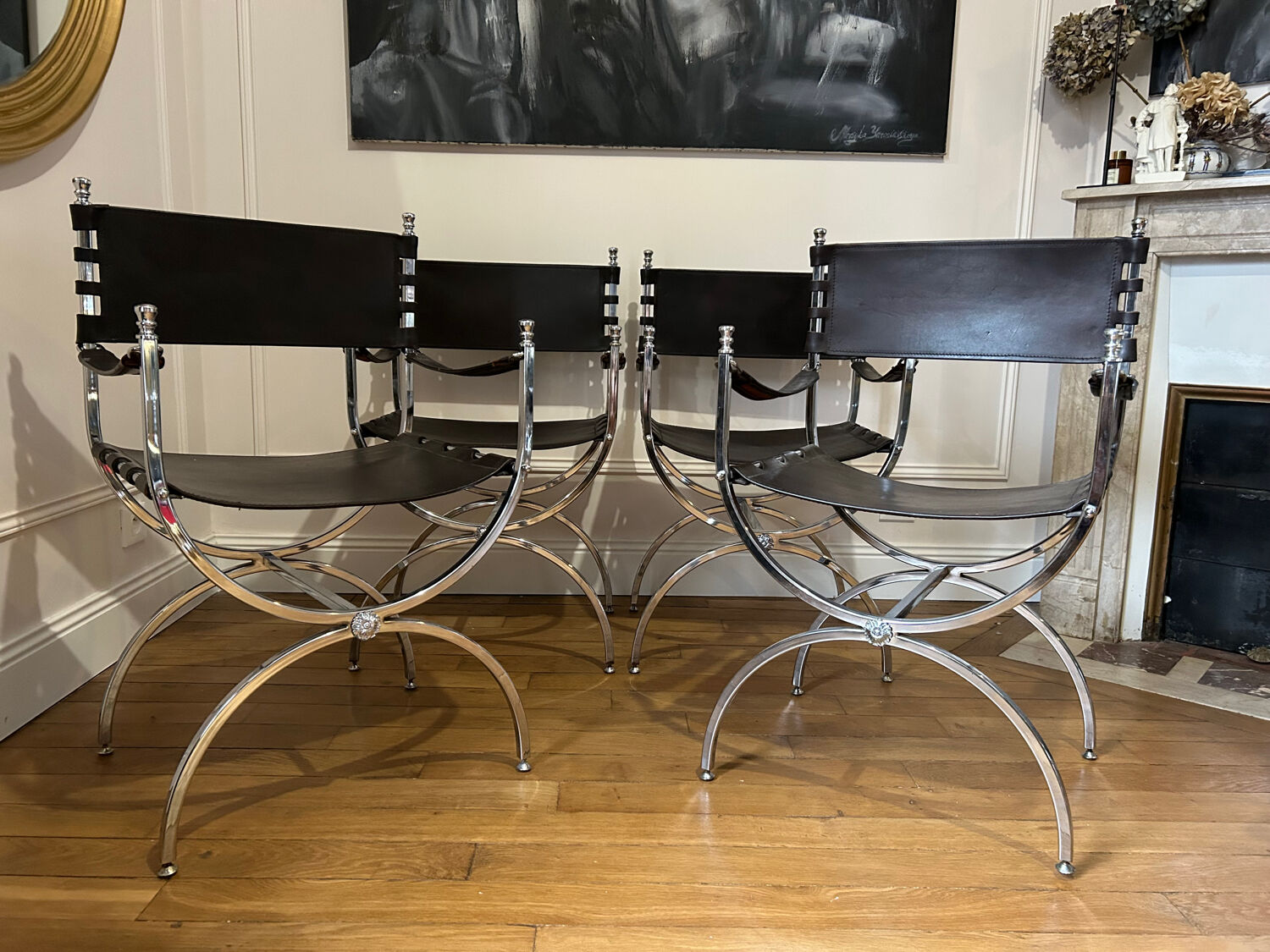 4 Chairs Maison Jansen “Savonarola”