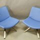 Paire De Fauteuils Design Kesterport Skai Bleu