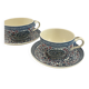 Ancien duo tasses & soucoupes GIEN décor Cachemire Bothee – Faïence France