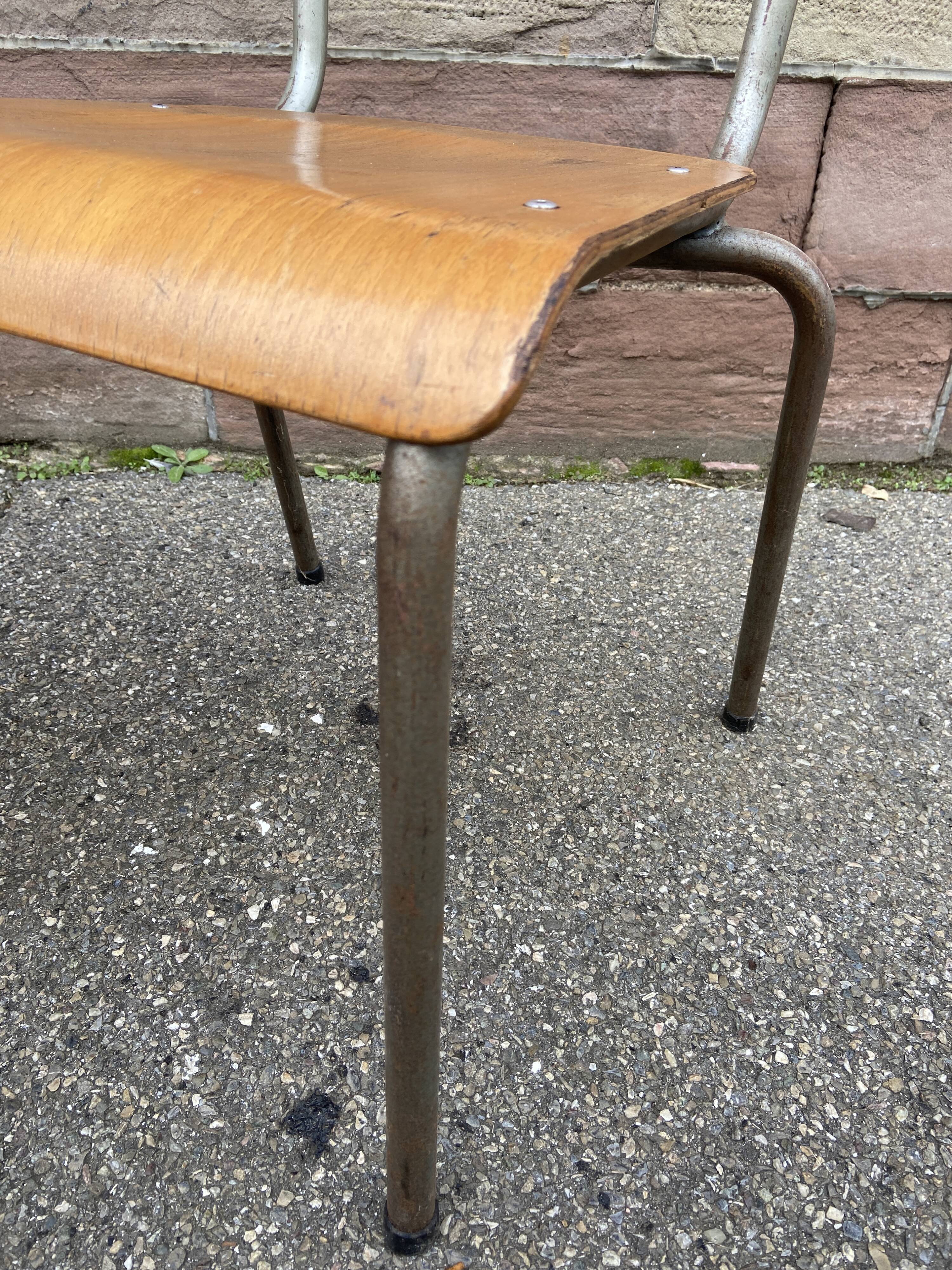4 vintage school chairs