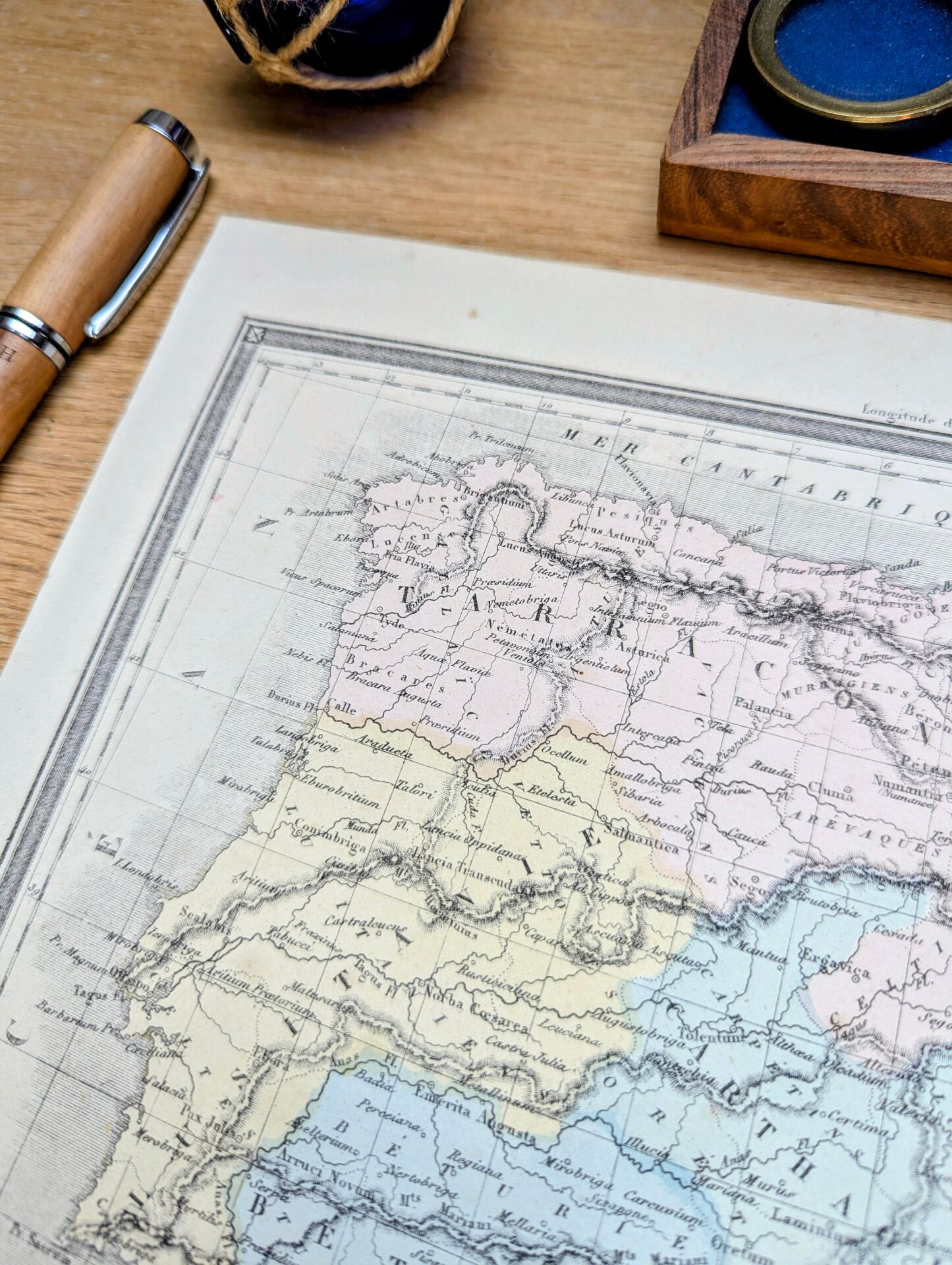 Old Spain, printed map from 1852.