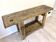 Vintage industrial wooden workbench, professional furniture.