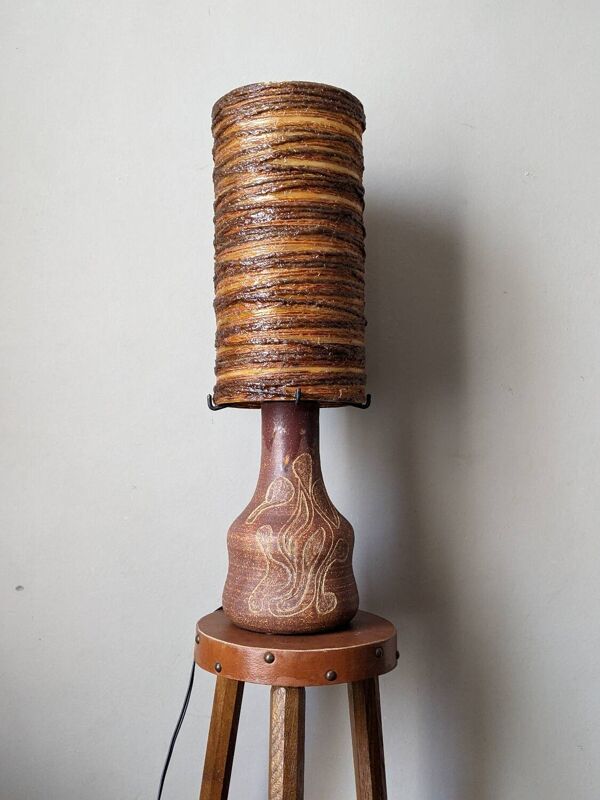 Lampe à poser accolay terre cuite abat jour résine