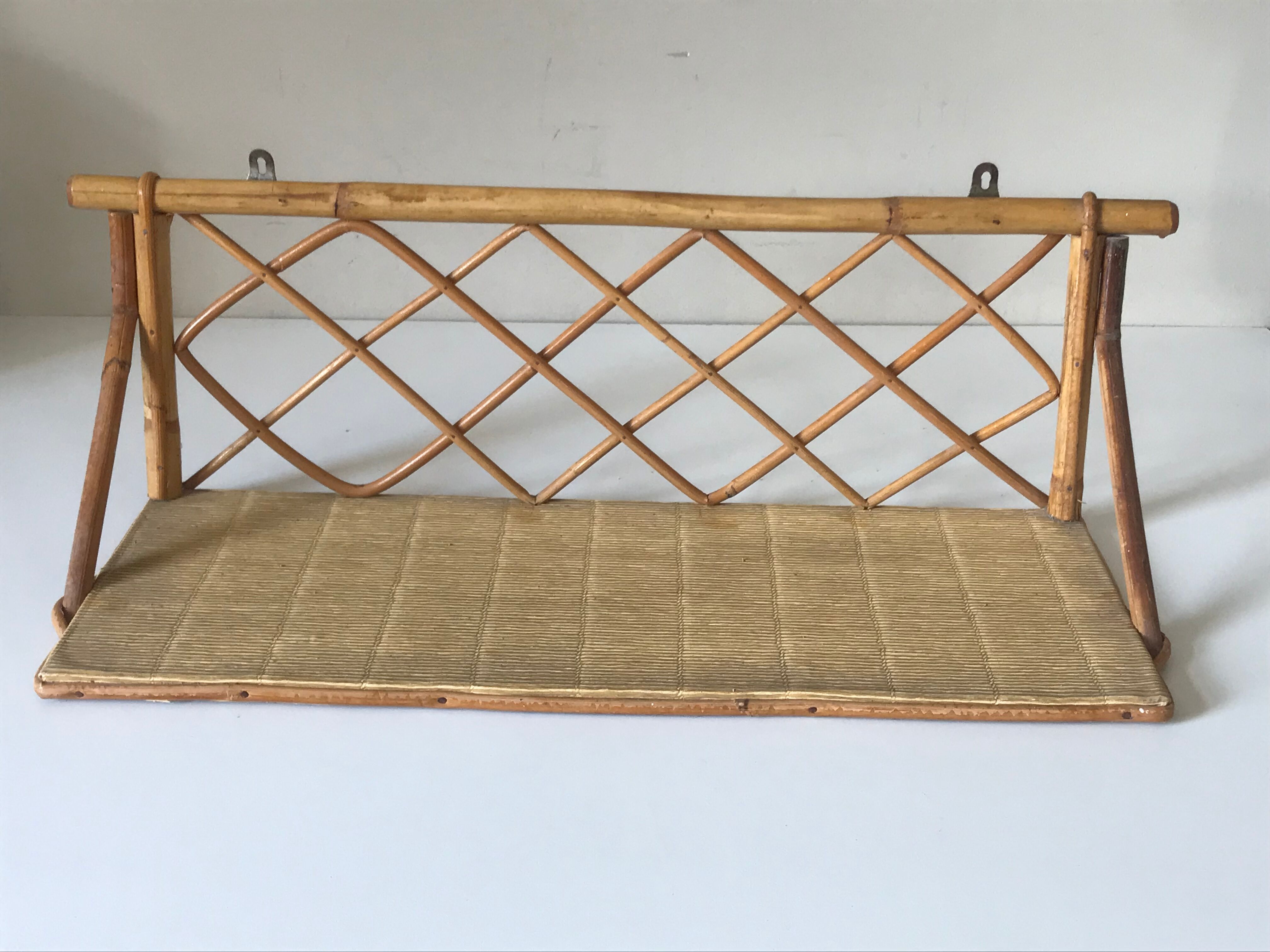 Vintage rattan shelf design 60 years