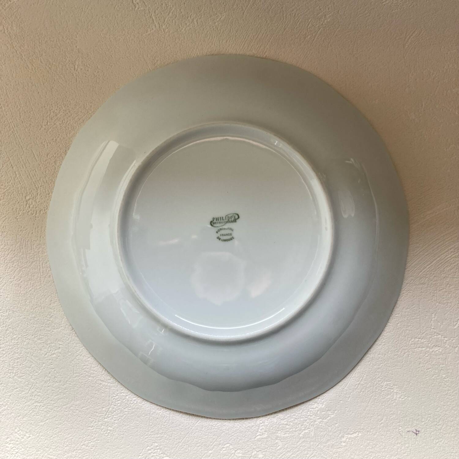 Large round hollow Limoges porcelain dish Philippe Deshoulières California model