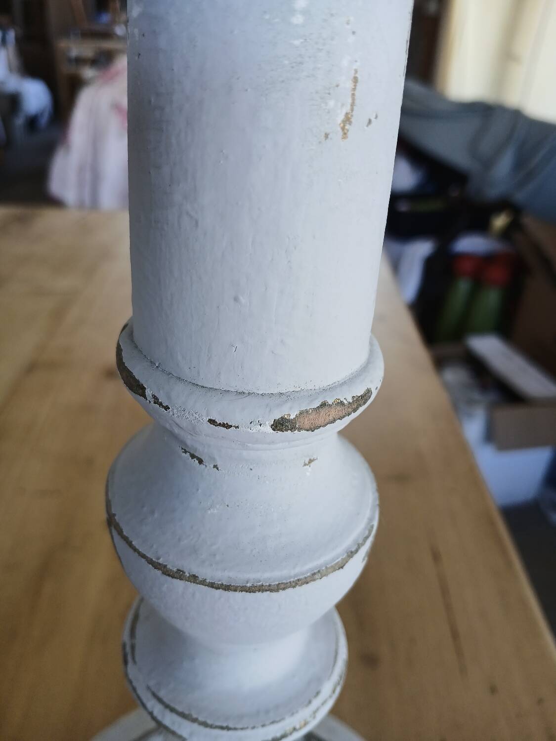 Pair of antique wooden candlesticks/candlesticks