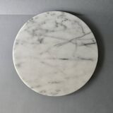 Large white marble cheese platter, rotating, D 31 cm