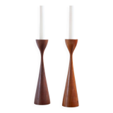 2x Teak Candlesticks, 1960s Denmark