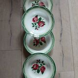 4 Digoin and Sarreguemines soup plates