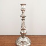 Silver metal candle holder