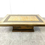 Vintage brass coffee table by Rodolfo Dubarry, 1970s