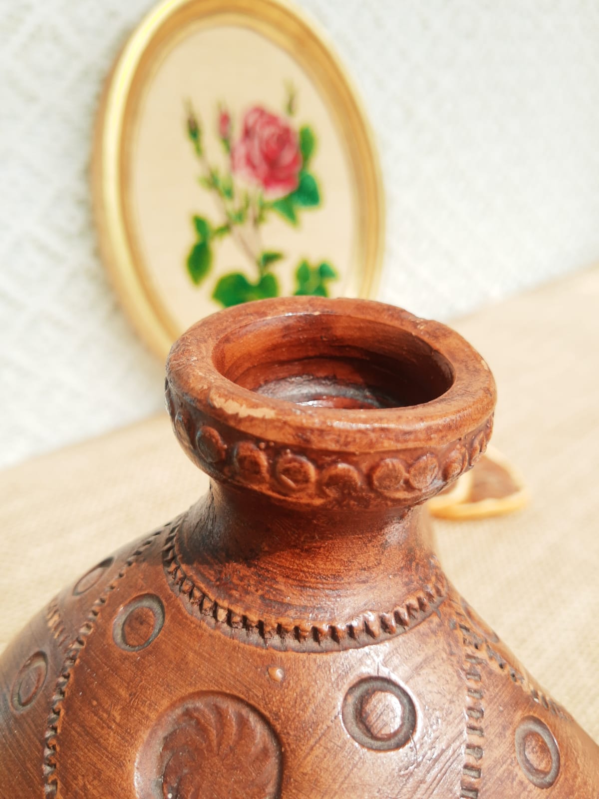 Vase , terracotta soliflore made in greece - vintage