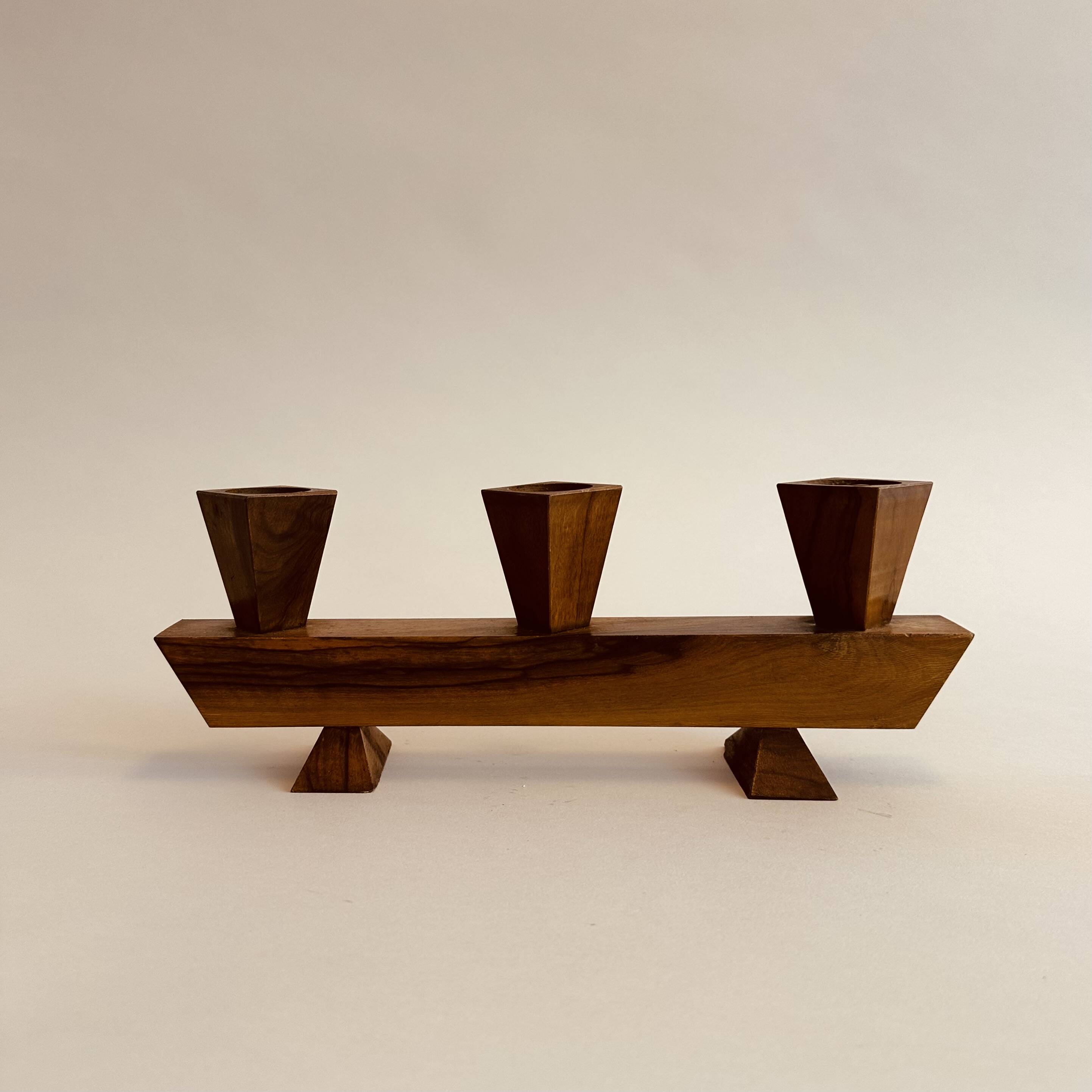 Vintage wooden candle holder