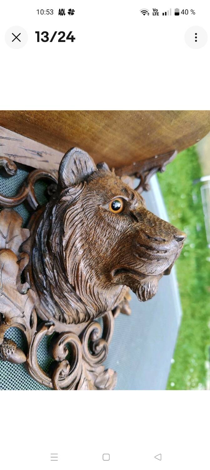 2 magnificent consoles/shelves in carved wood "FROM THE BLACK FOREST"